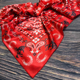 Western Bandana Print Wild Rag Scarf | Red | 36x36