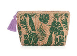 Allegra Tropical Zip Travel Cosmetic Pouch, Green Tan