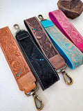 Hand Tooled Leather Wristlet Keychain Key Fob Chunky