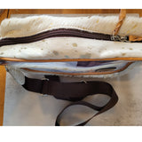 Priscilla Clear Cowhide Crossbody Festival Stadium White Gold Specks
