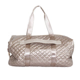 Diamond Quilted Weekender Duffle Bag – Champagne Gold