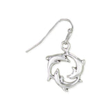 Dolphin Pod Silver Circle Earrings