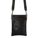 Vela Black Small Leather Crossbody in Cheetah