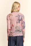 Running Horse Camo Printed Mesh Top — Dusty Pink