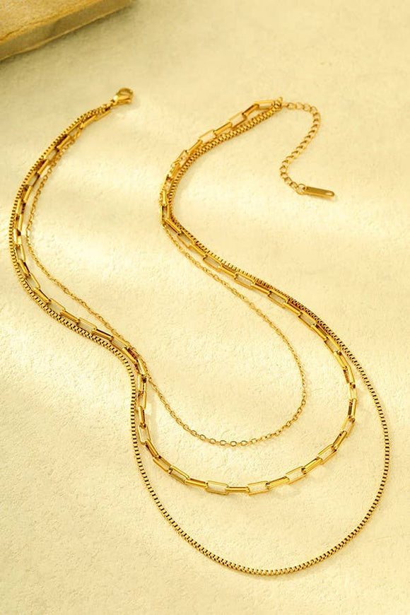 18K Gold Stainless Steel Tarnish Free Layered Necklace