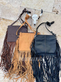 Thunderbird Tooled Leather & Cowhide Crossbody | Tan 4-in-1 Clutch
