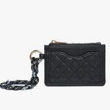 Rhodes Quilted Wallet with Wristlet Chain Bangle Black