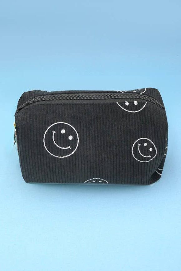 Smiley Makeup Cosmetic Pouch Bag Black