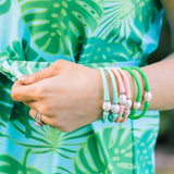 Bali Freshwater Pearl Silicone Bracelet Aqua