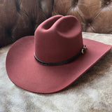Tooled Vegan Leather Western Hat Band with Silver-Tone Buckle