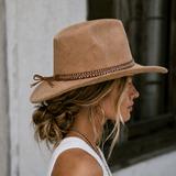 Brown Rhinestone & Stud Western Hat Band, Adjustable