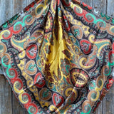 Multi-colored Paisley Printed Western Southwestern Wild Rag Scarf Accent