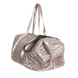 Diamond Quilted Weekender Duffle Bag – Champagne Gold
