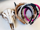 Genuine Cowhide Leather Headband | Baby Pink | One of a Kind