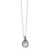 Dreamy Glass Drop Silver Ivy Necklace