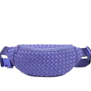 Aim High Woven Neoprene Belt Bag Fanny Pack Sling Bag Periwinkle