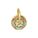 Pink Turquoise Gold Stacking Hoop Charm Earrings