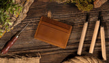 Handmade Brown Genuine Leather Card Holder Wallet | 4-Slot Slim