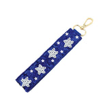 Royal Blue Star Sequin Wristlet Keychain Strap