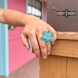 Western Cowgirl Roundup Star Wild Rag Scarf Slide Ring Tee Clip