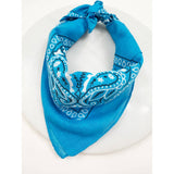 Blue Paisley Pattern Bandana | 100% Cotton | 21x21"