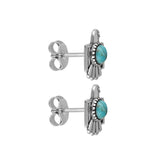 Blue Mohave Turquoise Bird Stud Earrings | 925 Sterling Silver