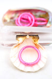 Single Thai Buddhist Temple  Colorful Stackable Kumlai Rings Rush Fluo Pink