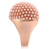 Rose Gold Pearl Ring | Brass Band with Synthetic Rose Pearl