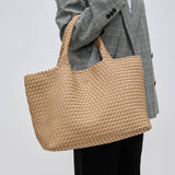 Sky's The Limit Large Woven Neoprene Tote with Pouch Dark Denim