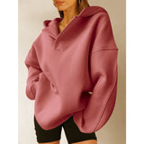 Solid Color Long Sleeve Slouchy Hooded Hoodie Sweatshirt Mauve