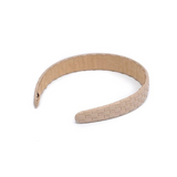 Embossed Woven Vegan Leather Headband Natural