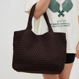 Sky's The Limit Medium Woven Neoprene Tote Chocolate Brown