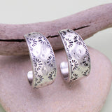 Southwest Silver Textured Hoop Earrings