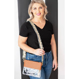 Leopard Gold Stripe Detachable Adjustable Crossbody Purse Bag Strap