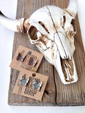 Western Butterfly Stud Earrings in Copper Tone