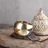Golden Horizon Two-Tone Sculptural Cuff Bracelet | Gold & Silver Hinge Cuff