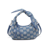 Paloma Woven Knotted Purse Crossbody Bag Denim Blue