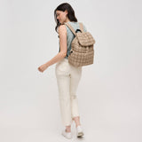 Alex Nylon Quilted Puffer Backpack Natural