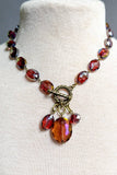 Carolina Iridescent Glass Bead Charm Necklace | Turquoise | Dylan Designs