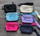 Nylon ID Pouch Wallet with Wristlet Strap Navy