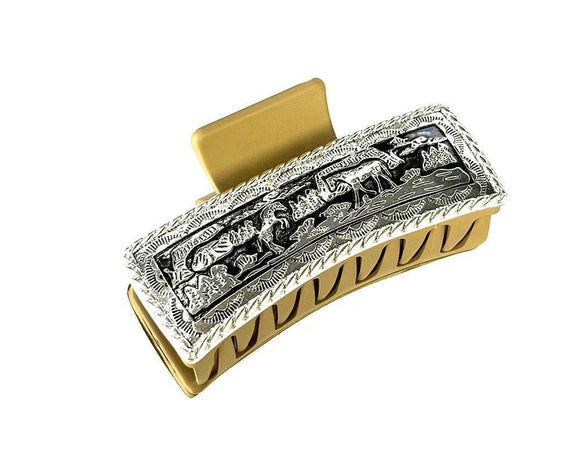 Western Horse Design Metal Hair Claw