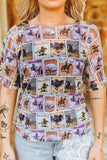 Vintage Rodeo Poster Print Western Mesh Top