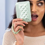 Rhodes Quilted Wallet with Wristlet Chain Bangle Black