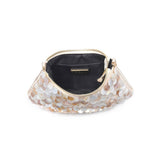 Opalite Iridescent Disc Evening Bag | Ivory Clutch with Chain Strap
