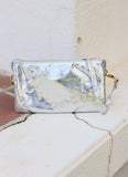 Liz 3 Compartment Crossbody Bag Shimmer Silver