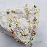 All Around Daisy Flower Necklace White