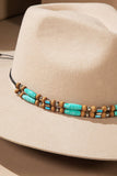 Turquoise & Wood Bead Hat Band