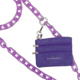 Clip & Go Phone Purse Crossbody Ice Chain Strap Zippered Pouch Frosted Purple