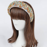 Multi-Stone Embellished Headband – Green, Ivory & Crystal