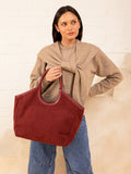 Piper Contrast Corduroy Mini Tote Cherry